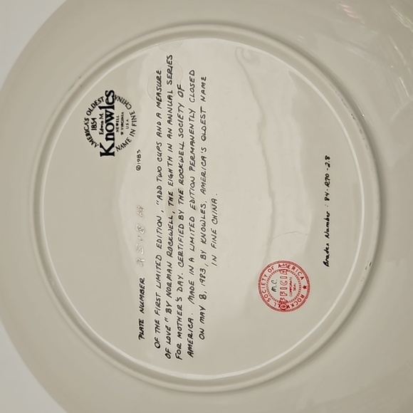 Edwin M Knowles China Add Two Cups and a Measure of Love Norman Rockwell Plate - Picture 5 of 9